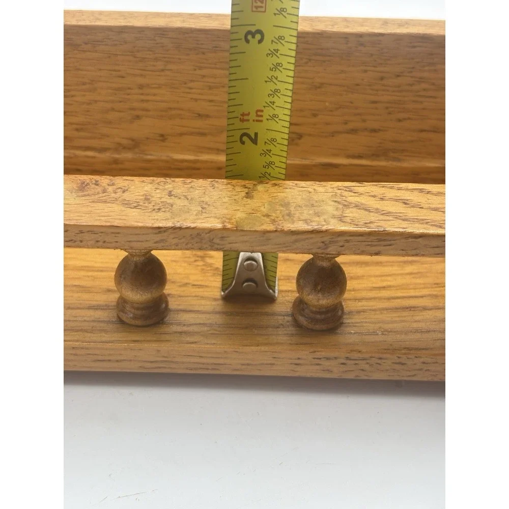 Vintage Spindle Rail Solid Oak Wood Wall Mounted Shelf 16